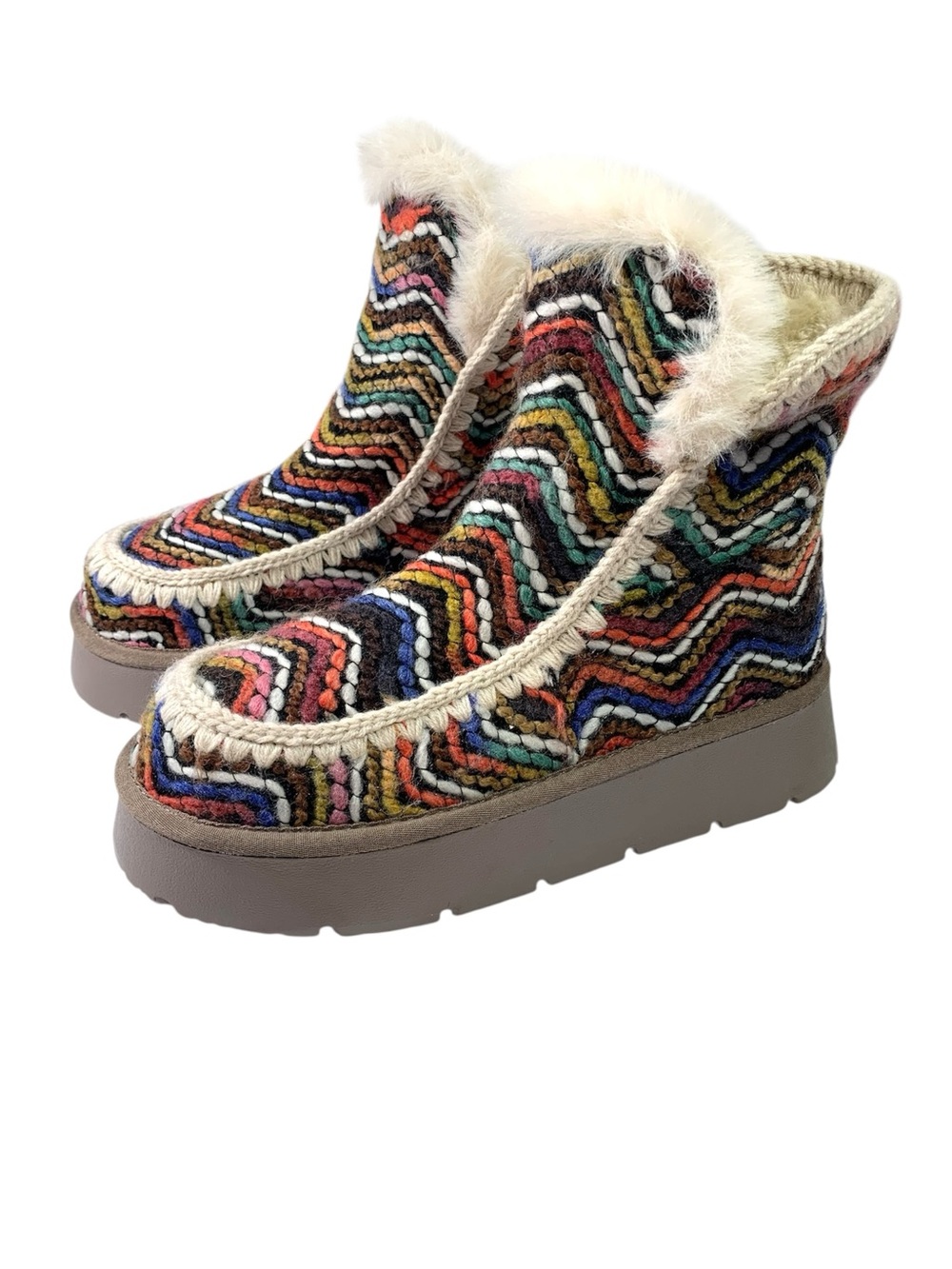 Oasis Society Faux Suede Fur Lined Shearling Trim Platform Winter Booties 9 NWOT - Picture 12 of 13